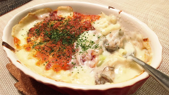 サカママレシピ ―見た目からからだポカポカ♪カキグラタン―