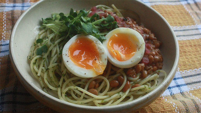 サカママレシピ ―カラフル☆納豆スパゲティ―