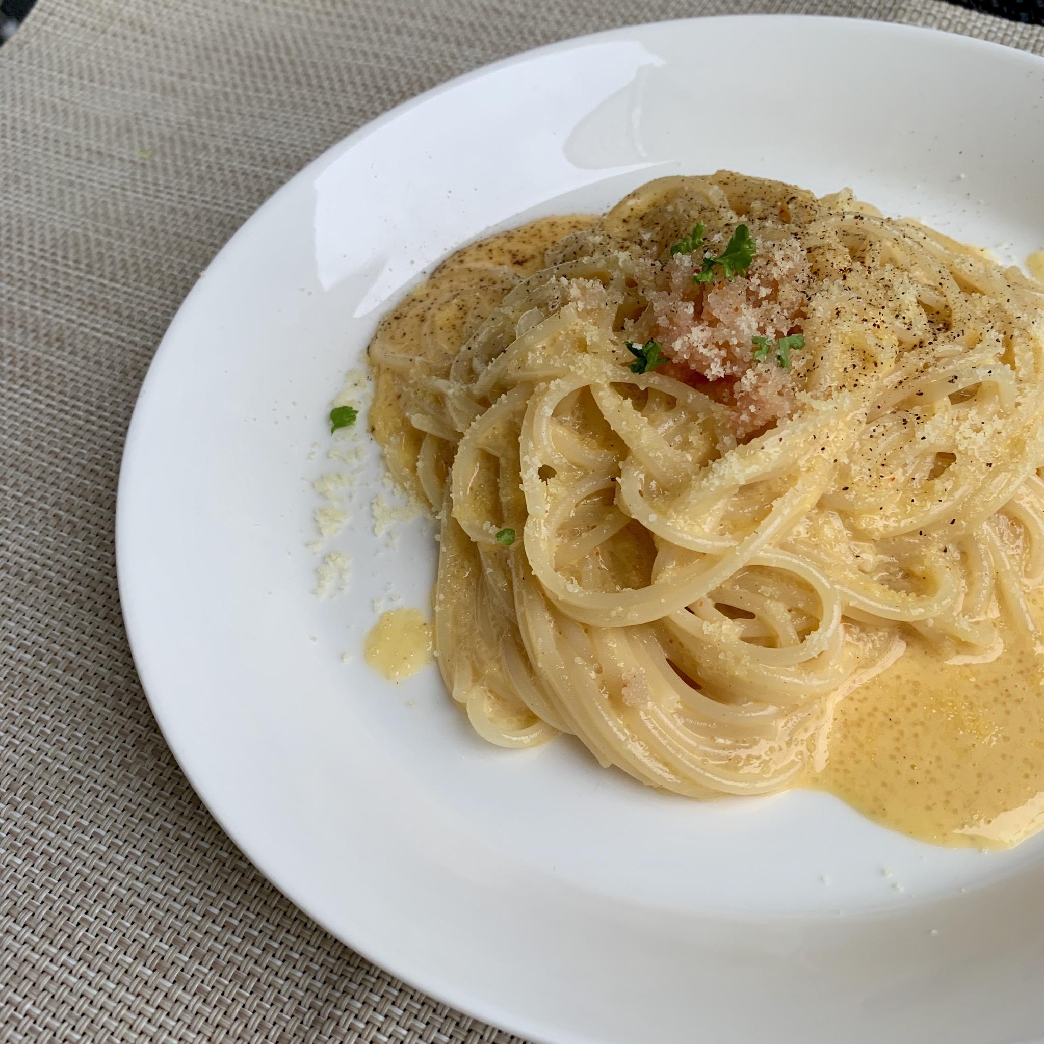 ✤タンパク質uP！めんたいチーズのカルボナーラ✤