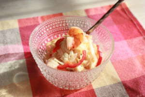 【サカママレシピ】切り干し大根とエビとパプリカのマリネ