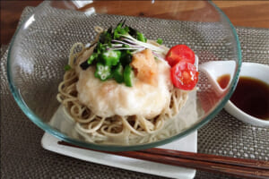 【サカママレシピ】明太子とネバネバのぶっかけ蕎麦