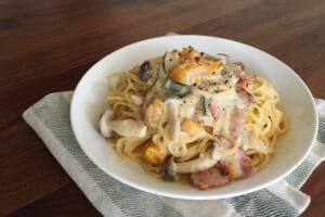 【サカママレシピ】エネルギーたっぷり★かぼちゃの豆乳クリームパスタ