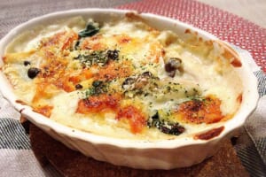 【サカママレシピ】 風邪に負けない！トロトロ白菜と豆乳入りシーフードグラタン