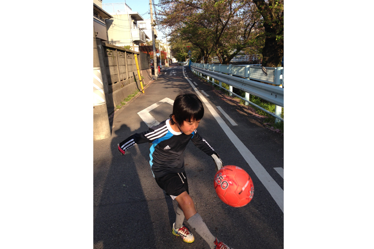 リフティングのテスト前　