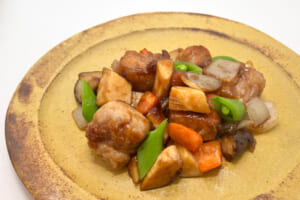 肉巻厚揚げの甘酢炒め