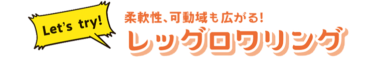 柔軟性、可動域も広がる!レッグロワリング