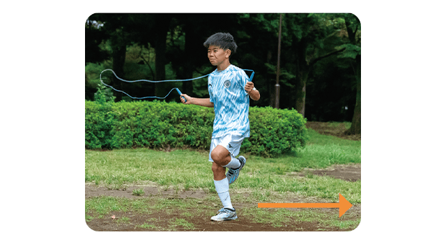 後ろサイドステップ跳びの風景